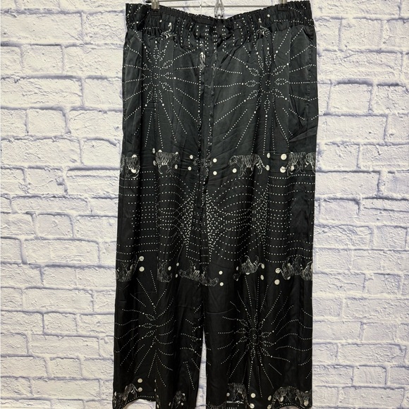 Johnny Was Biya black silk celestial tiger set Size XL RARE - Picture 4 of 16